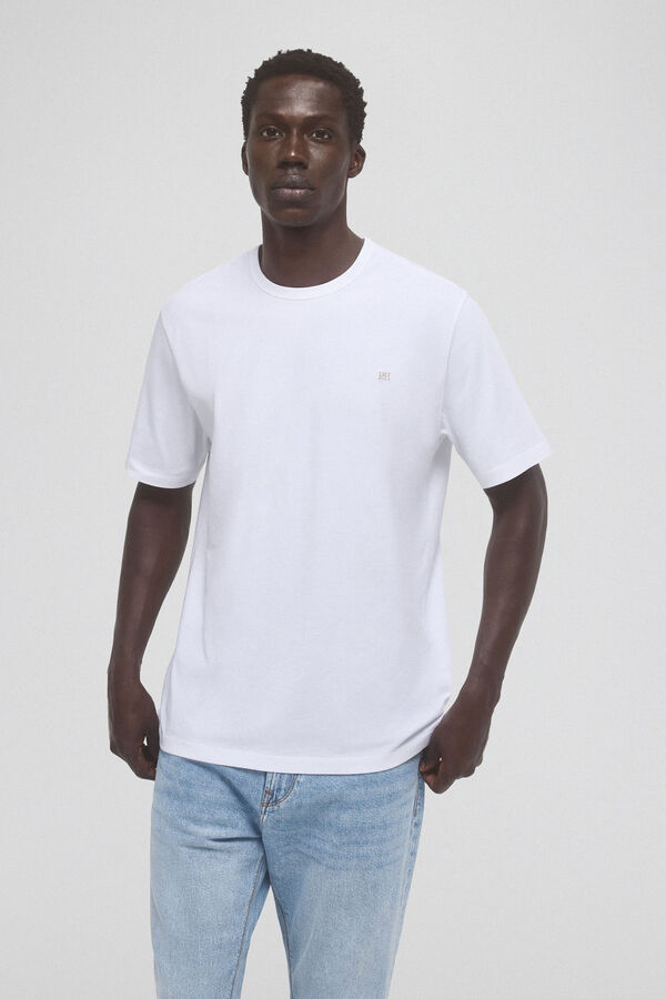 Pedro del Hierro Basic T-shirt with embroidered logo White