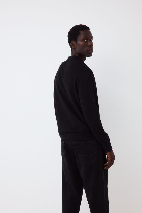 Pedro del Hierro Premium cotton silk cashmere knit jumper Black