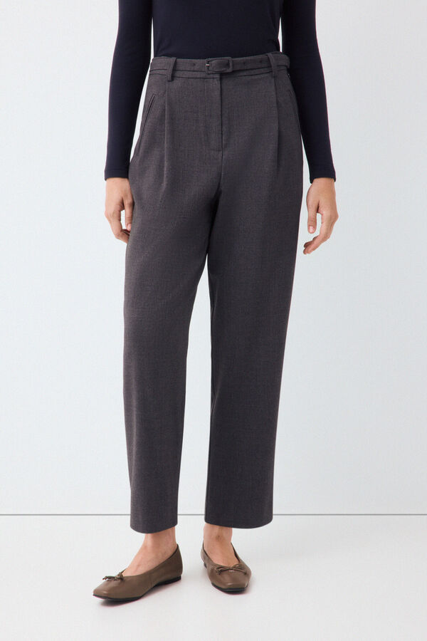 Pedro del Hierro Trousers with belt Grey