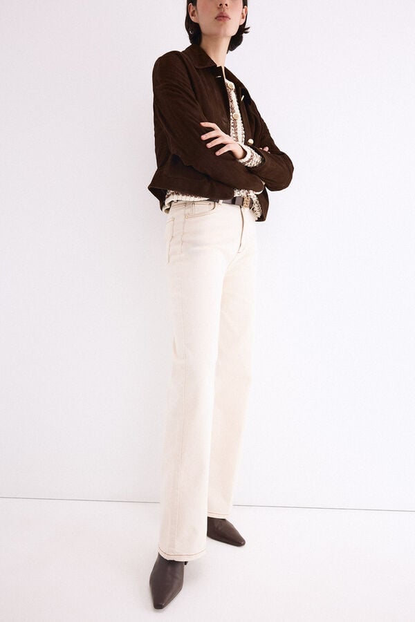 Pedro del Hierro Basic wide leg jeans Beige