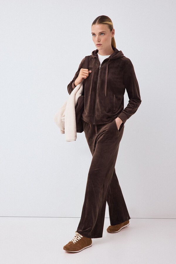 Pedro del Hierro Velvet trousers Brown