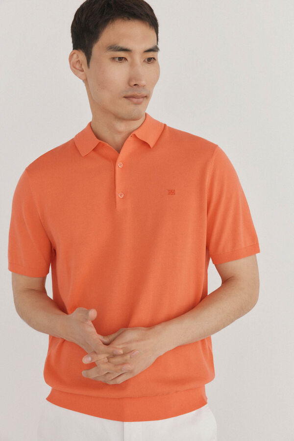 Pedro del Hierro Camisa polo de algodão de manga curta premium Vermelho