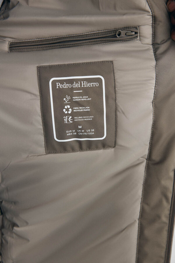 Pedro del Hierro Zip fastening jacket with hood Beige