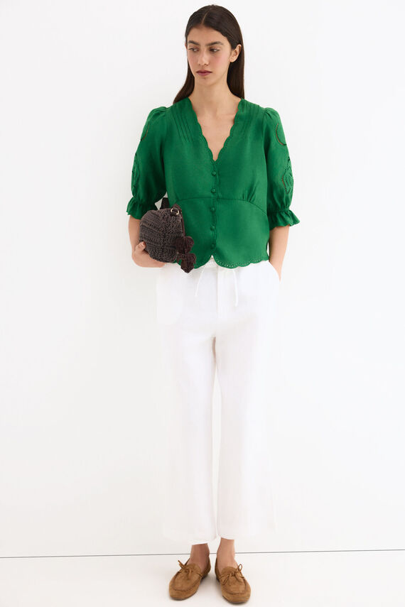 Blusa lino bordados