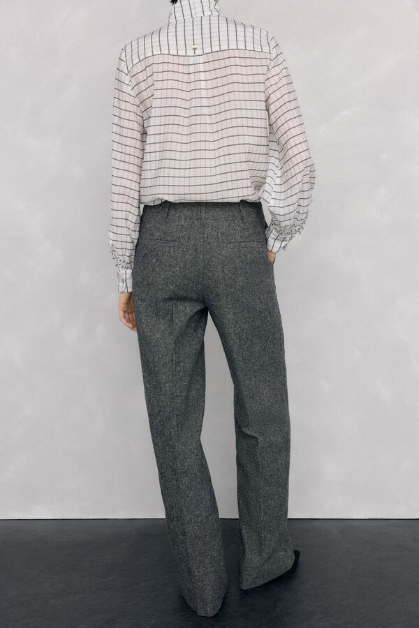 Pedro del Hierro Pantalón recto cheviot Gris
