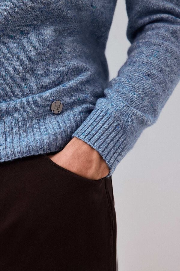 Pedro del Hierro Italian premium yarn knit jumper Blue