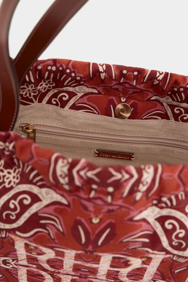 Pedro del Hierro Printed shoulder bag Beige