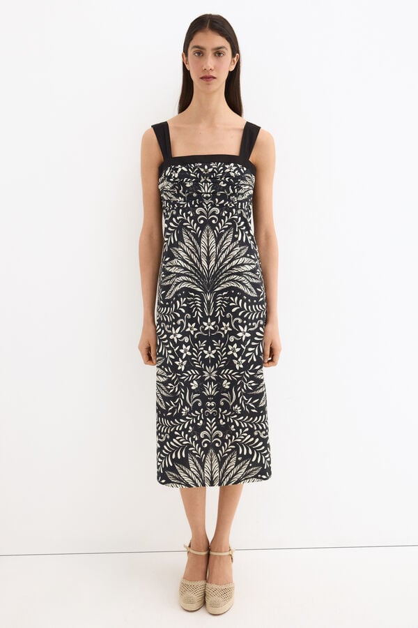 Pedro del Hierro Fitted poplin dress Grey