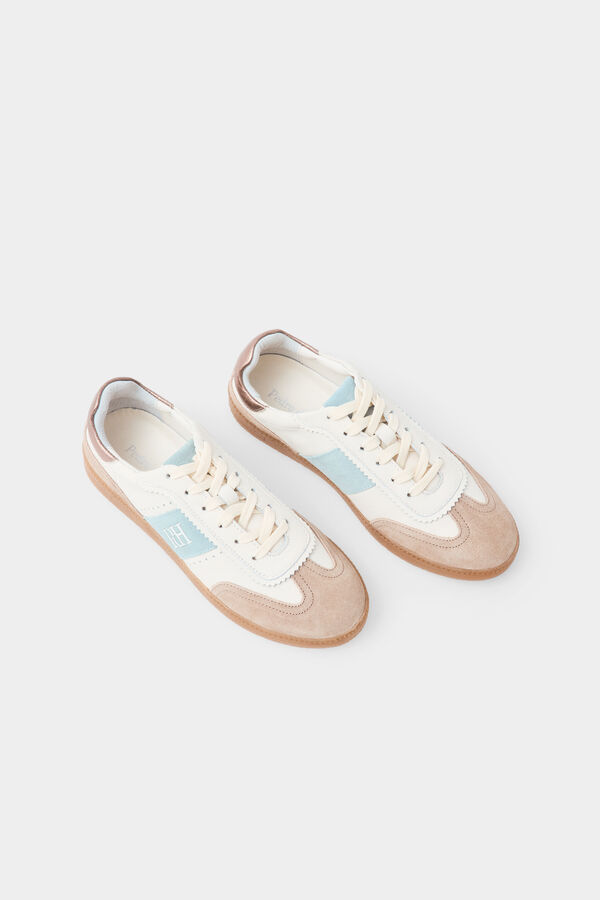 Pedro del Hierro Zapatilla piel combinada Beige