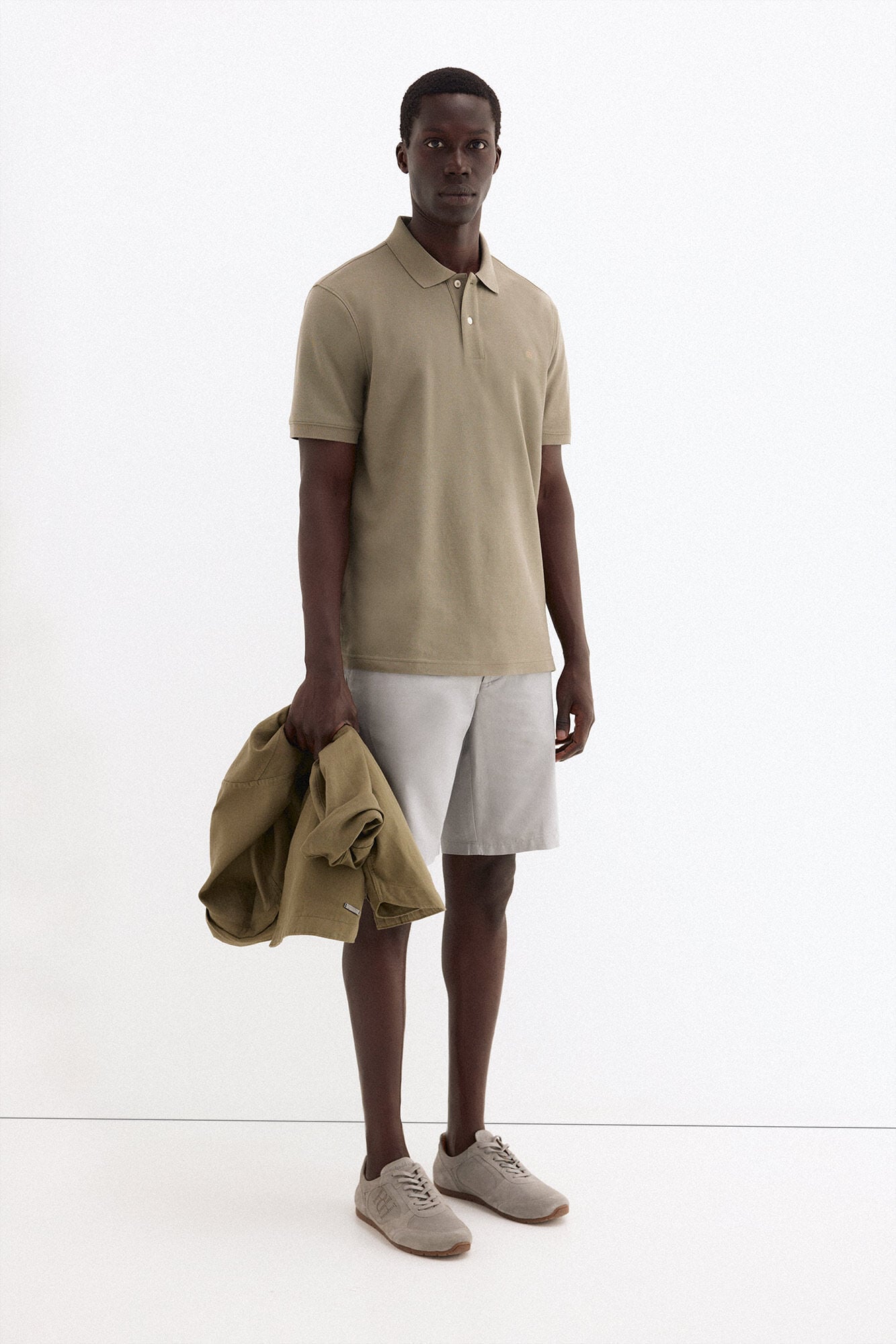 Pedro del Hierro Bermuda em linho e algod&atilde;o