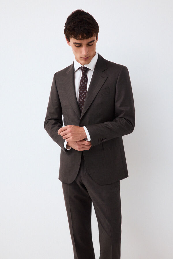 Pedro del Hierro Blazer de fato coordenado tailored linha alta serreta Marrom