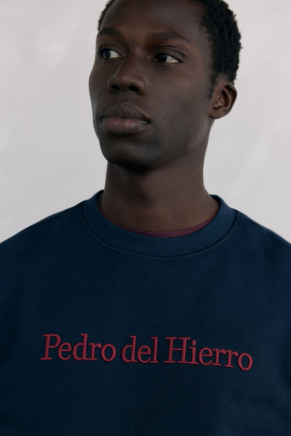 Pedro del Hierro Sweatshirt logo crew neck Blue