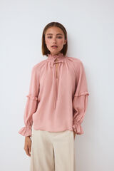 Pedro del Hierro Fluid ruffle blouse Pink