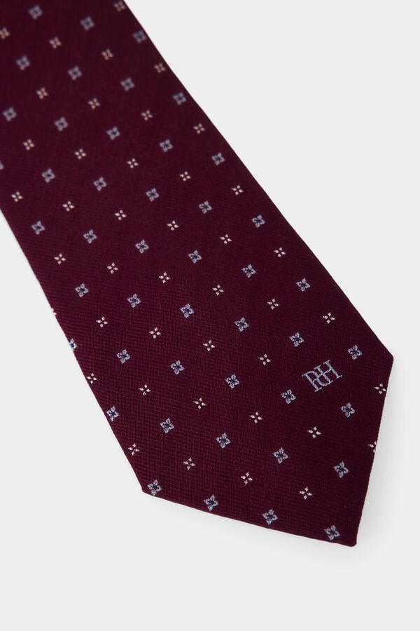 Pedro del Hierro Extra-fine silk tie Burgundy