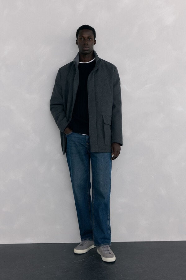 Pedro del Hierro Cotton and cashmere sweater Black