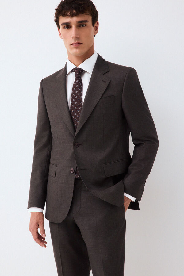 Pedro del Hierro Blazer de fato coordenado tailored linha alta serreta Marrom