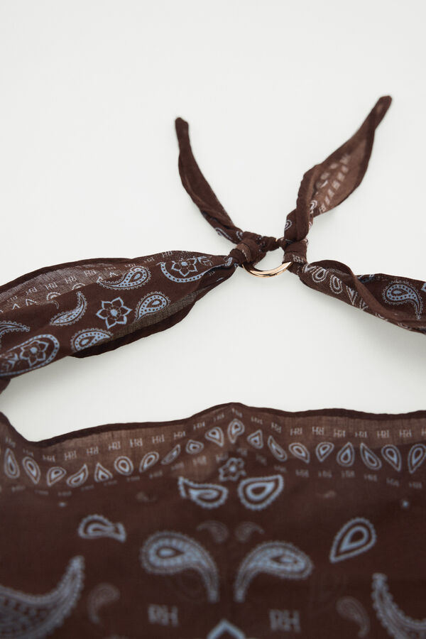 Pedro del Hierro Paisley print scarf Brown