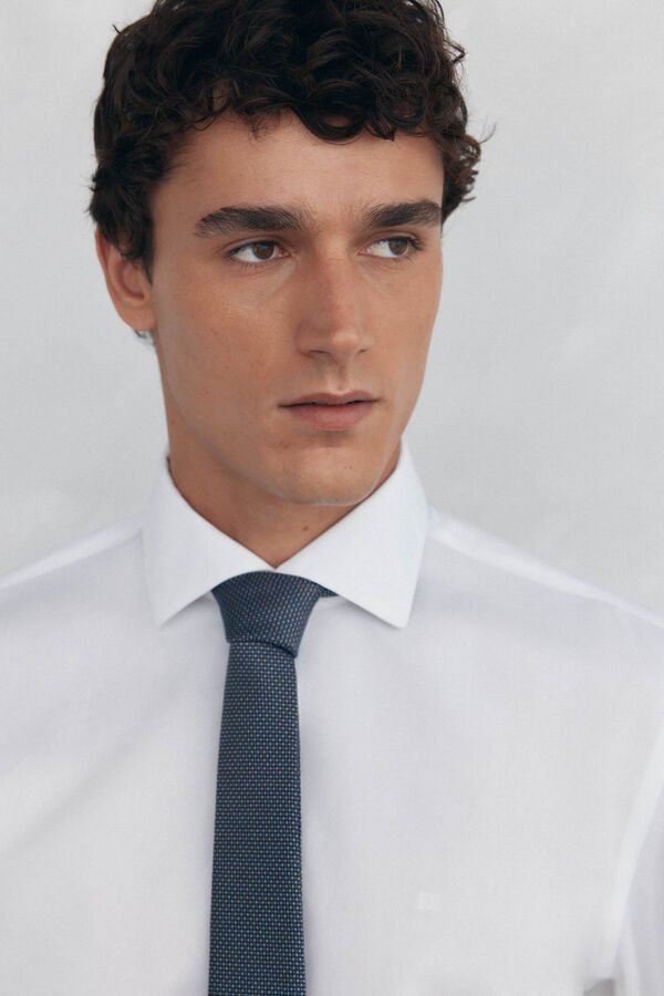 Pedro del Hierro Slim fit non-iron + stain-resistant structured dress shirt White