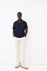 Pedro del Hierro Structured open neck polo shirt Blue