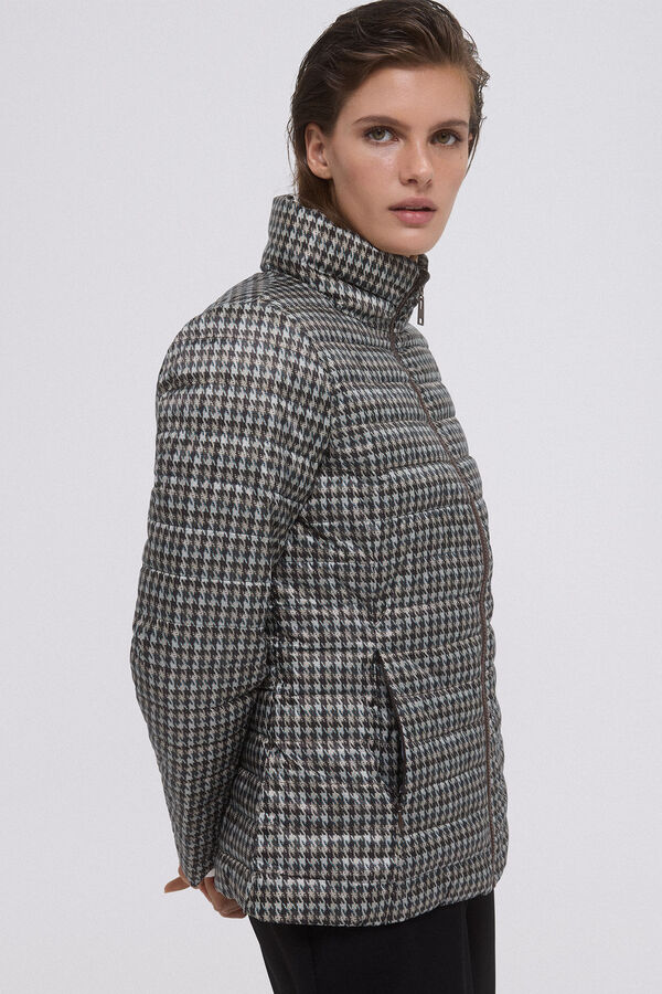 Pedro del Hierro Chaqueta acolchada reversible estampada Marrón