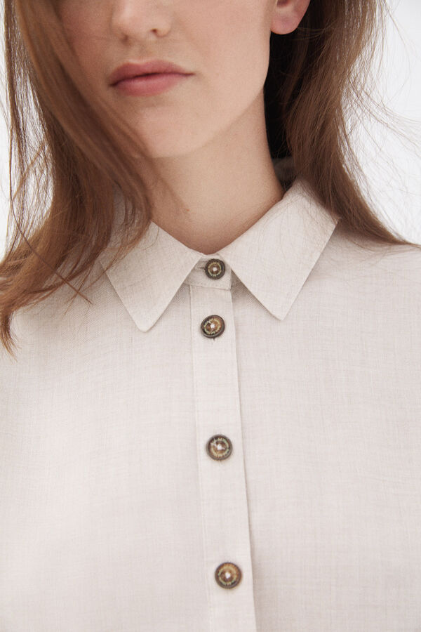 Pedro del Hierro Fluid viyella blouse Ecru