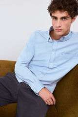 Pedro del Hierro Plain jersey-knit shirt Blue