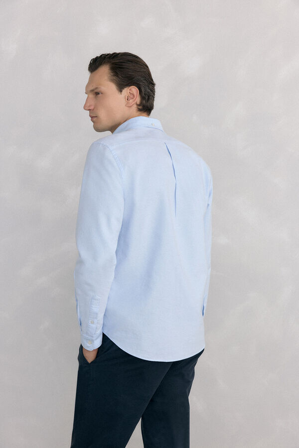 Pedro del Hierro Iconic plain oxford shirt Blue