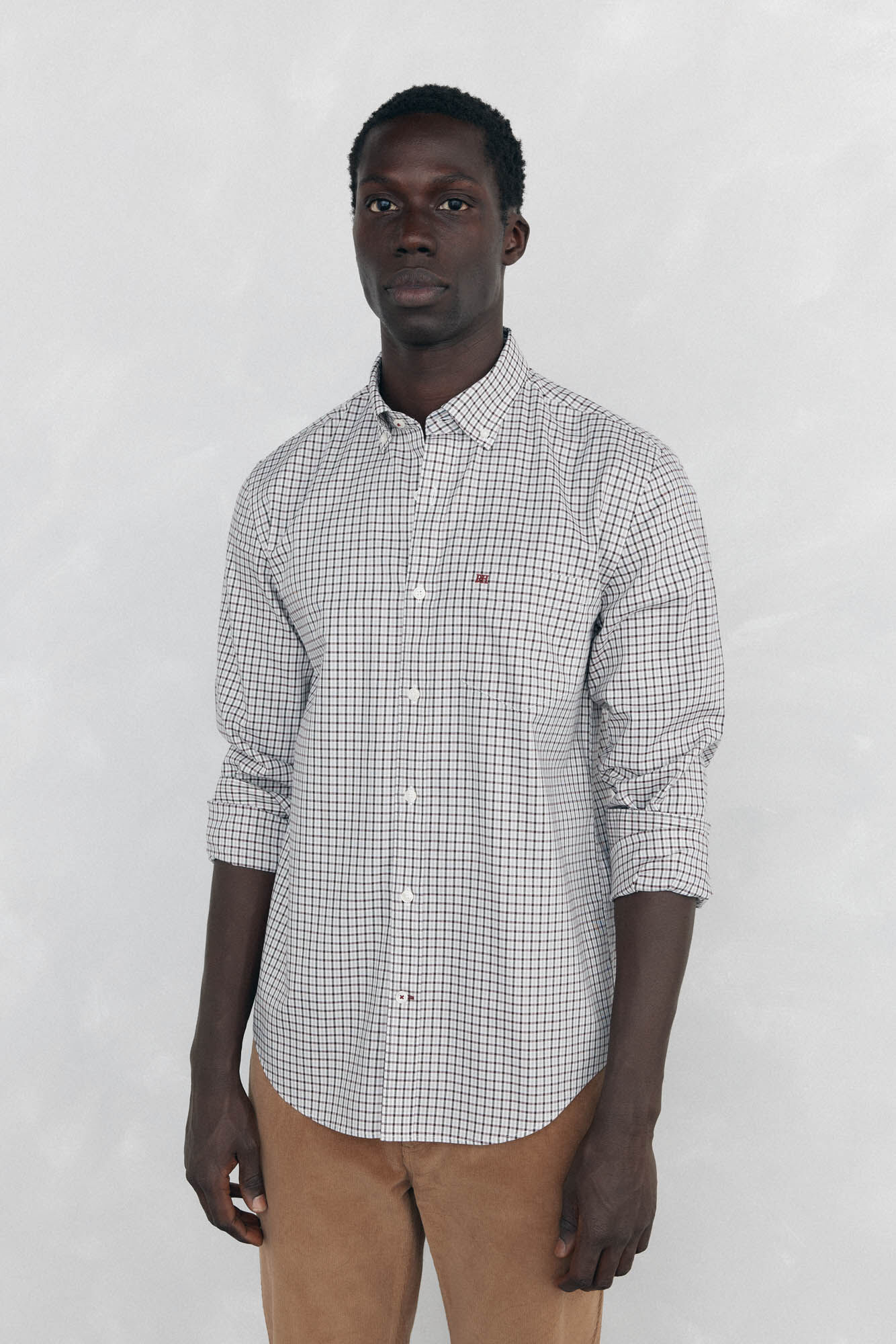 Pedro del Hierro Non-iron Oxford checked shirt