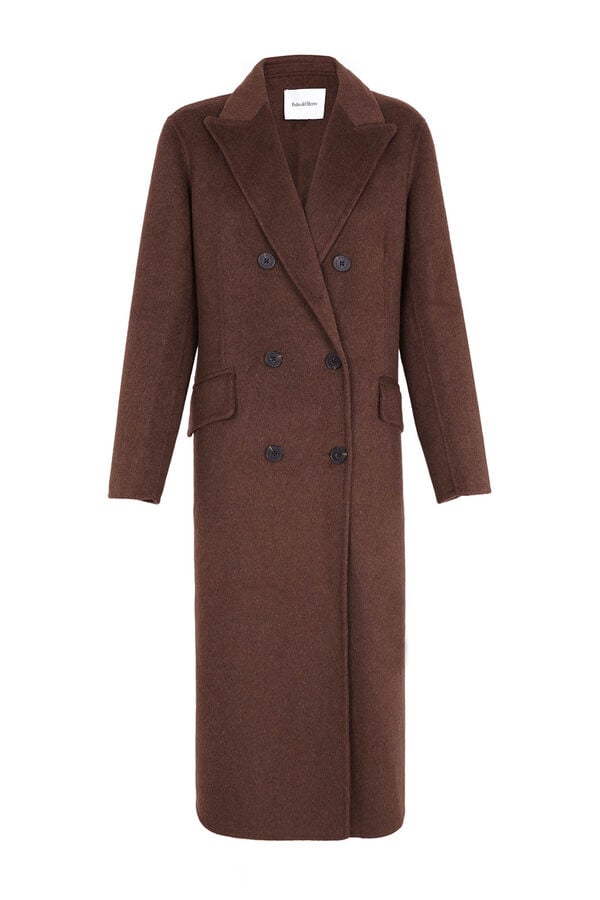 Pedro del Hierro Double-faced coat with cross-over Beige