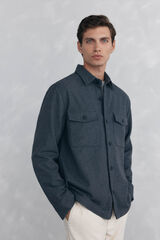Pedro del Hierro Plain wool overshirt Grey