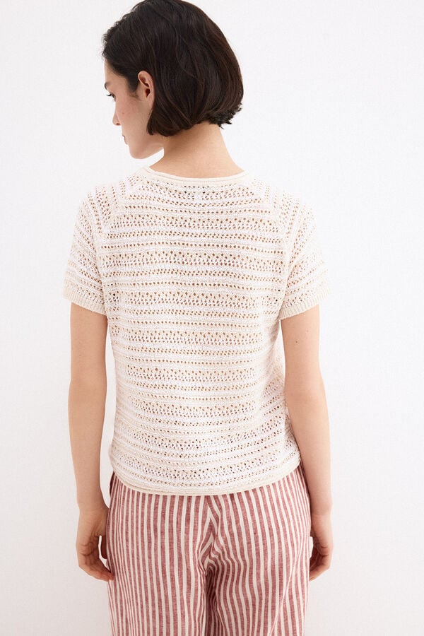 Pedro del Hierro T-shirt de manga curta em tecido perfurado V&aacute;rios