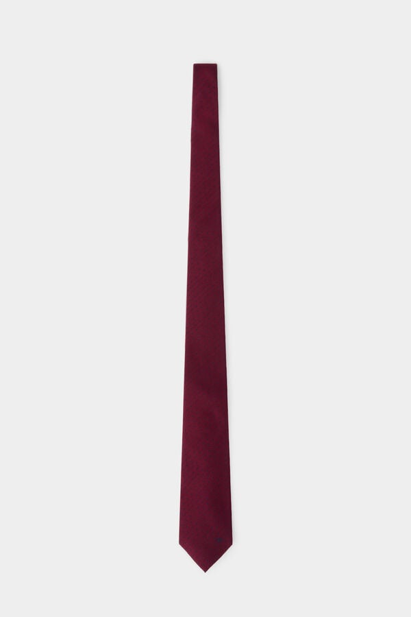 Pedro del Hierro Extra-fine silk tie Burgundy