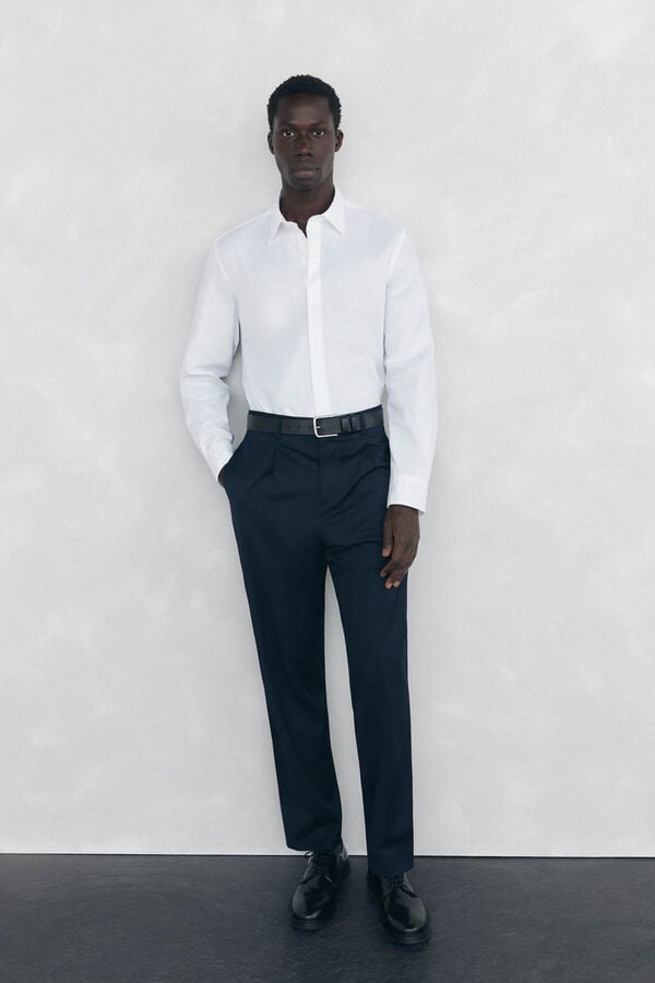 Pedro del Hierro Easy-iron plain shirt White