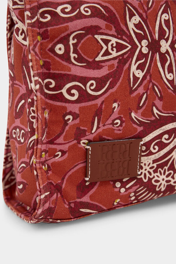 Pedro del Hierro Printed shoulder bag Beige