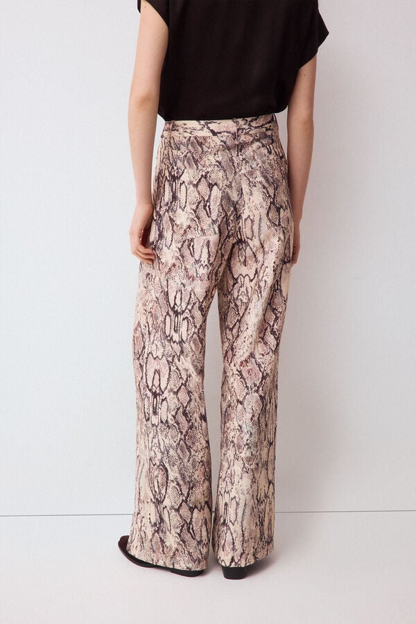Pedro del Hierro Snake print trousers Brown