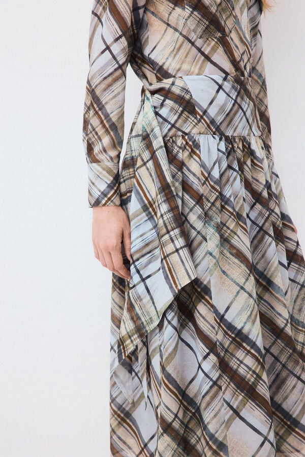 Pedro del Hierro Scarf flared skirt Blue