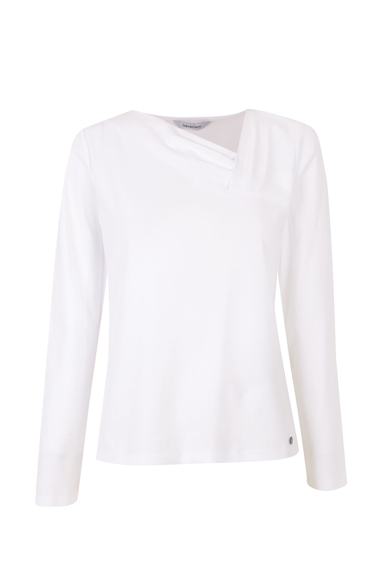 Pedro del Hierro Asymmetric crossover neckline T-shirt