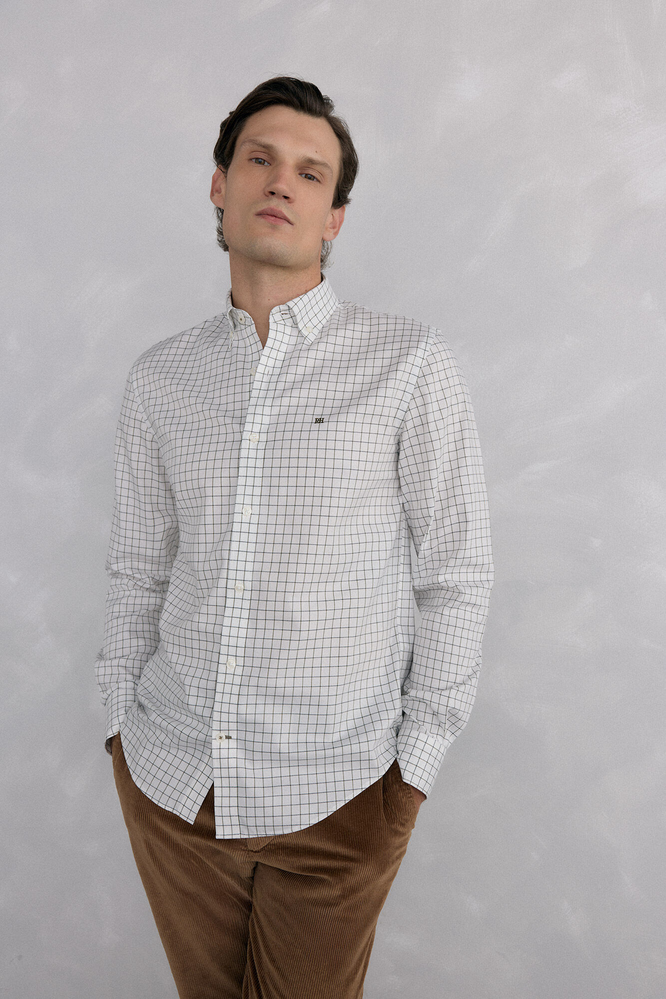 Pedro del Hierro Non-iron Oxford checked shirt
