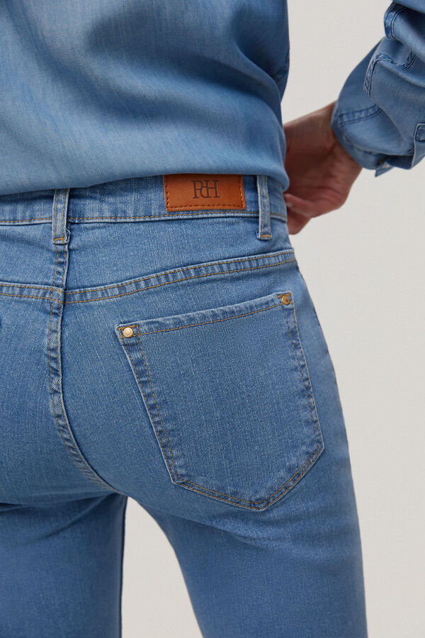 Pedro del Hierro Crop flared 5-pocket jeans Blue