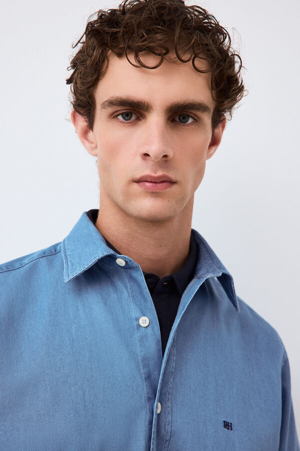 Pedro del Hierro Denim Italian fabric shirt Blue