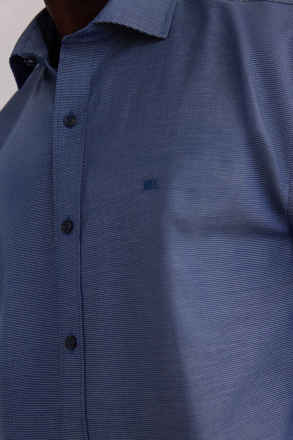 Pedro del Hierro Easy-iron structured shirt + anti-odor slim fit Blue
