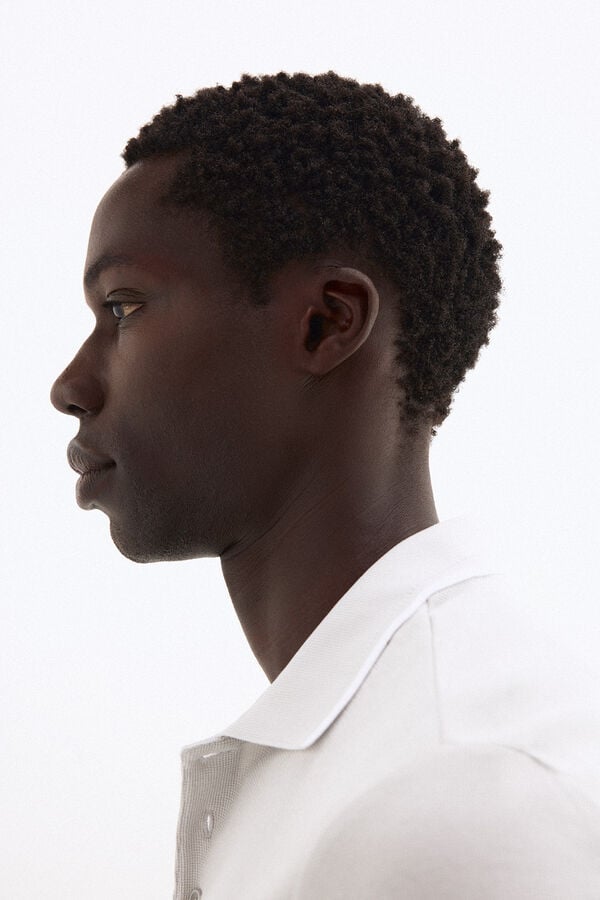Pedro del Hierro Textured polo shirt Grey