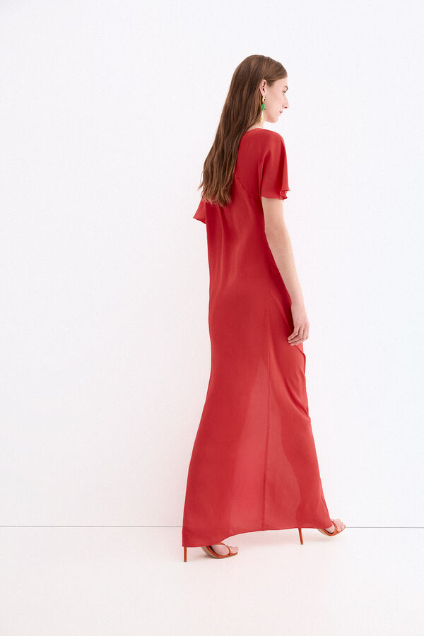 Pedro del Hierro Asymmetric long dress Coral