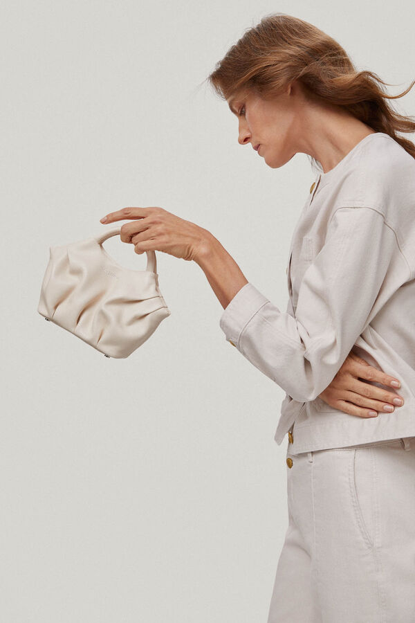 Pedro del Hierro Bolso pouch pequeño de piel Beige