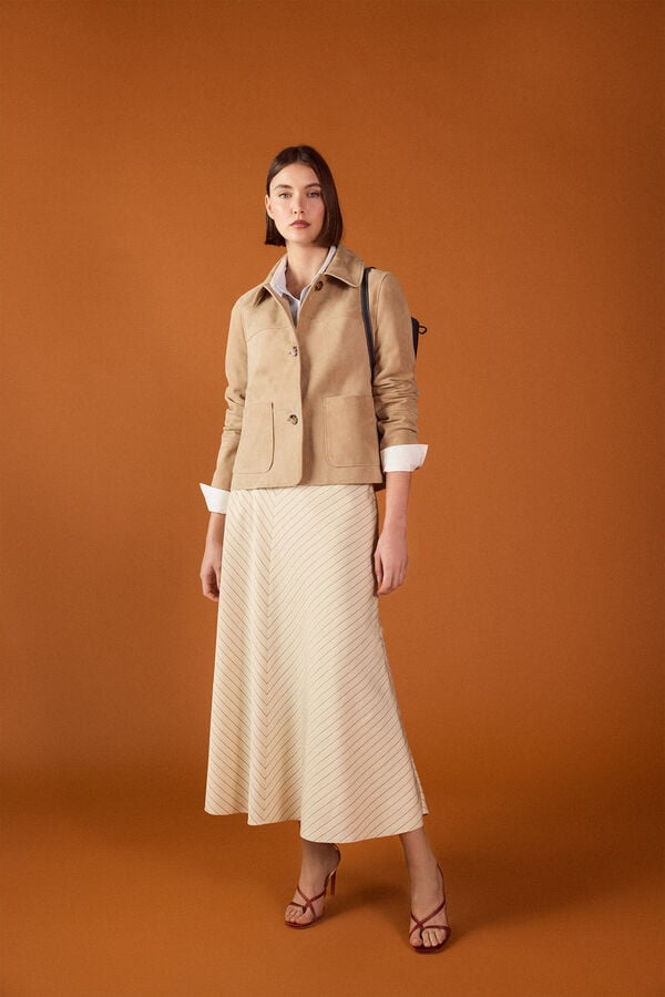 TFP by Tamara Falc&oacute; Leather jacket Beige