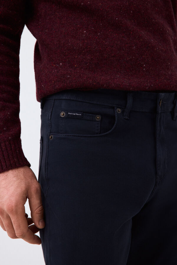 Pedro del Hierro Colour slim fit 5 pocket trousers Blue