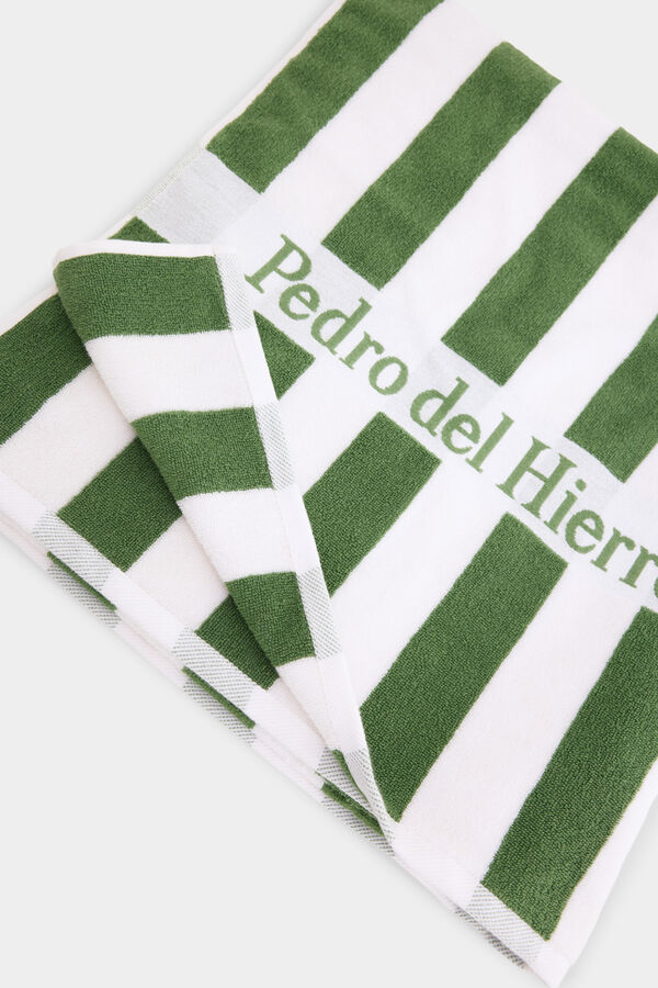 Pedro del Hierro Striped beach towel Green