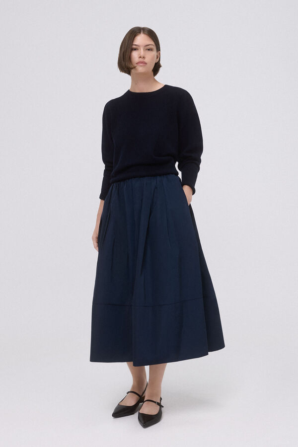 Pedro del Hierro Taffeta midi skirt Blue