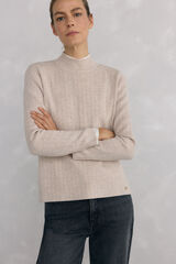 Pedro del Hierro Jersey efecto plisado canalé Ecru