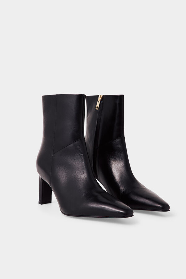 Pedro del Hierro Botim de salto em pele Preto